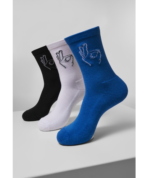 Zdravotní boty - Vysoké ponožky 3-pack URBAN CLASSICS (MT2072) Černá / Bílá / Modrá