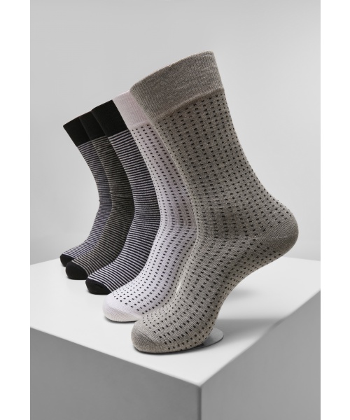 Zdravotní boty - Vysoké ponožky 5-pack URBAN CLASSICS (TB3744) Černá / Šedá / Bílá