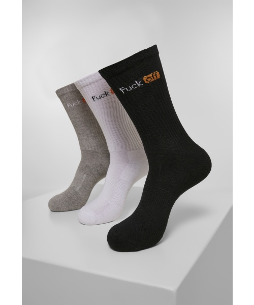 Zdravotní boty - Vysoké ponožky 3-pack URBAN CLASSICS (MT2054) Černá / Bílá / Šedá