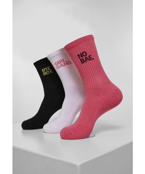 Zdravotní boty - Vysoké ponožky 3-pack URBAN CLASSICS (MT2042) Růžová / Bílá / Černá