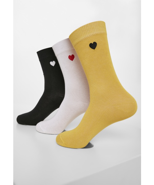 Zdravotní boty - Vysoké ponožky 3-pack URBAN CLASSICS (TB3307) Černá / Bílá / Žlutá