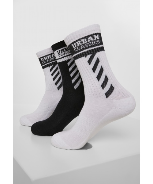 Zdravotní boty - Vysoké ponožky 3-pack URBAN CLASSICS (TB3397) Bílá / Černá / Bílá