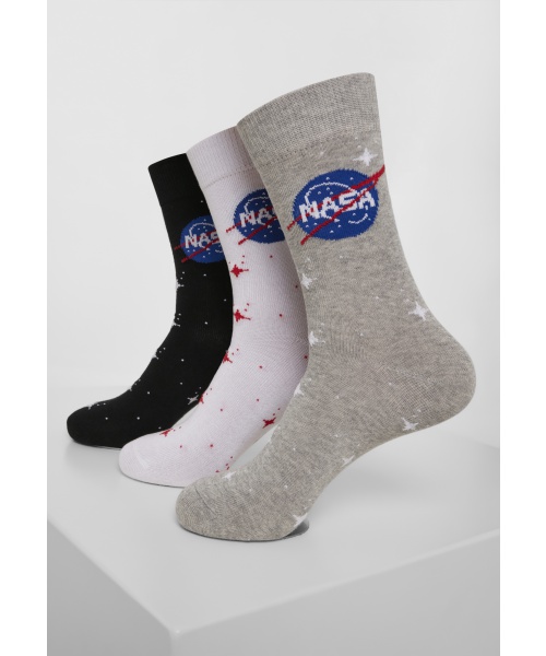 Zdravotní boty - Vysoké ponožky 3-pack URBAN CLASSICS (MT1206) Černá / Šedá / Bílá
