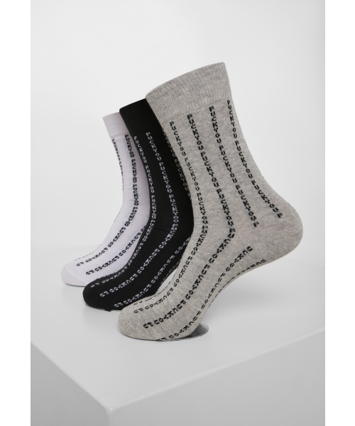 Zdravotní boty - Vysoké ponožky 3-pack URBAN CLASSICS (MT1205) Černá / Šedá / Bílá