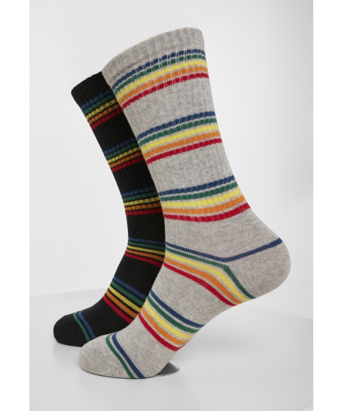 Zdravotní boty - Vysoké ponožky 2-pack URBAN CLASSICS (TB3395) Černá / Šedá