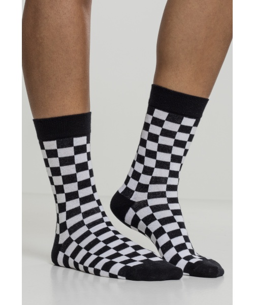 Zdravotní boty - Vysoké ponožky 2-pack URBAN CLASSICS (TB2162) Černá / Bílá