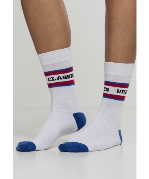 Zdravotní boty - Vysoké ponožky 2-pack URBAN CLASSICS (TB2156) Bílá / Červená / Modrá